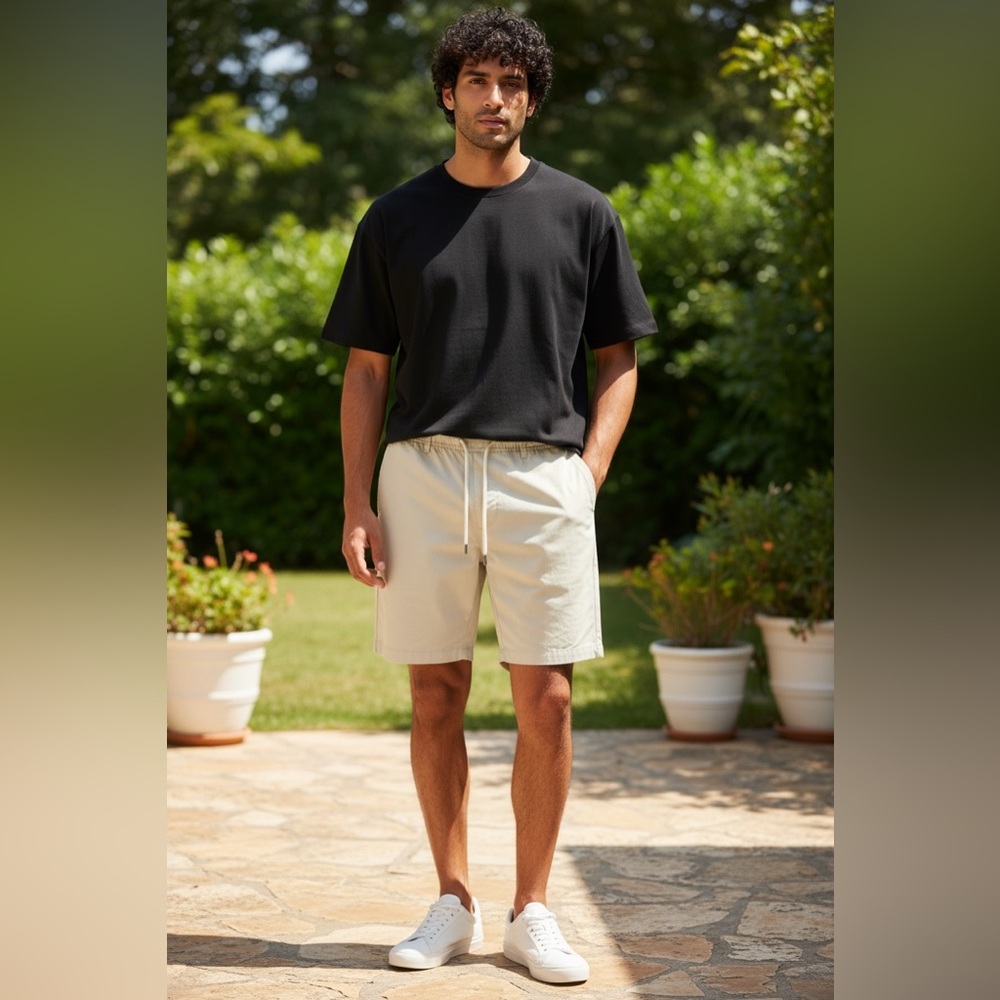 Ben Sherman Men's Beige Chino Shorts Stretch Regular Fit 36W NWT
